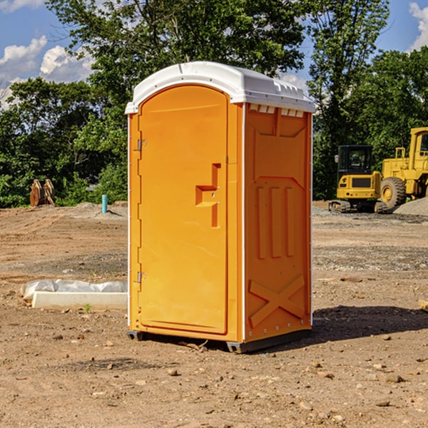 how often are the portable restrooms cleaned and serviced during a rental period in Tecumseh OK